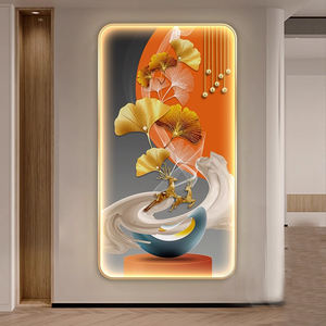 <span class=keywords><strong>Cuadros</strong></span> ovalados, póster impreso, imagen HD, luz de lienzo, decoración de entrada de lujo, luz LED, pintura de porcelana, arte de pared, decoración del hogar - Product Image 6