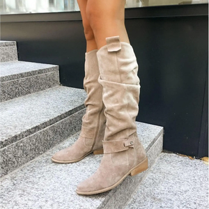Scarpe <span class=keywords><strong>da</strong></span> <span class=keywords><strong>donna</strong></span> con marche personalizzate Botas scarpe basse <span class=keywords><strong>da</strong></span> cowboy al ginocchio <span class=keywords><strong>stivali</strong></span> <span class=keywords><strong>da</strong></span> cowboy lunghi con ginocchio piatto <span class=keywords><strong>stivali</strong></span> lunghi in pelle scamosciata - Product Image 5