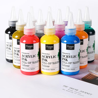 Logo personnalisé 120ml peinture colorée acrylique pour encre encres d'impression de marque privée pour artistes et étudiants