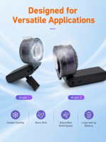 Ventilateur portable à brumisation avec fonction d'humidification et support réglable pour usage extérieur et hôtelier