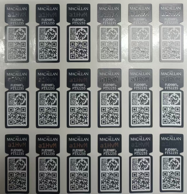 Customized Durable Oil Proof Synthetic Paper Covered Matte Film Silver Hot Stamping Variable QR Code Beverage Liquor Sealing