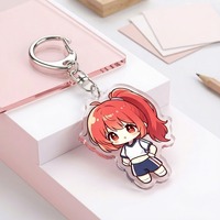 Breloque pendentif personnalisée mignonne de fille anime, porte-clés en acrylique détachable avec fermoir mousqueton et anneau fendu, pour cadeaux de collection pour fans