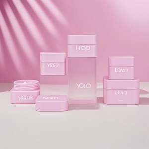 Wholesale 5g 10g 20g 30g 50g Pink PP <b>Plastic</b> Double Layer Cosmetic <b>Jar</b> Empty Cosmetic Packaging Square Face Cream <b>Jars</b> - Product Image 1