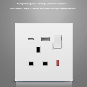 Enchufe británico ultrafino 13A, versión de Hong Kong Macao, carga rápida USB tipo C, panel de tres orificios estándar británico ABS 16A - Product Image 2
