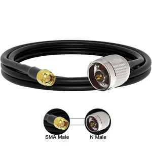 Câble Coaxial en cuivre pur 50 Ohm N mâle vers SMA mâle RF Rg6 Rg8 Rg58