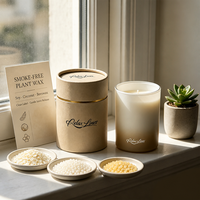 Bougie parfumée de luxe haut de gamme, décoration d'intérieur, bougies en soja personnalisées dans un verre givré pour soulager le stress et favoriser le sommeil