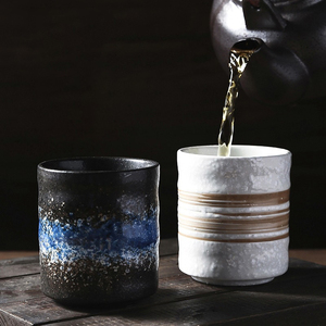 Tasse à thé japonaise de 250 ml en grès, mug à café vintage en céramique, tasse à eau en argile pour bureau commercial - Product Image 3