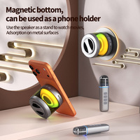 Haut-parleur Karaoké Portable Sans Fil à Succès avec 2 Microphones, Éclairage LED RGB, Mini Support Téléphone Magnétique Étanche, Enceinte Bluetooth