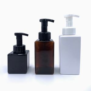 Distributeur de savon 250 ml, flacon pompe carré en PETG vide, flacons pompe carrés en PETG 450 ml, flacon transparent pour nettoyant visage - Product Image 3