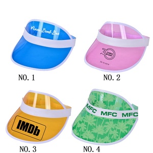Gorra de sol de PVC transparente con visera superior vacía, color caramelo de verano, con logo personalizado, para bicicleta, venta al por mayor, gorra de playa - Product Image 4