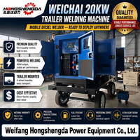 Soudeuse diesel Weichai 20 kW remorquable 400 A, machine à souder sur remorque silencieuse et mobile à 4 roues, prête à l'emploi partout, CE ISO Direct ATS