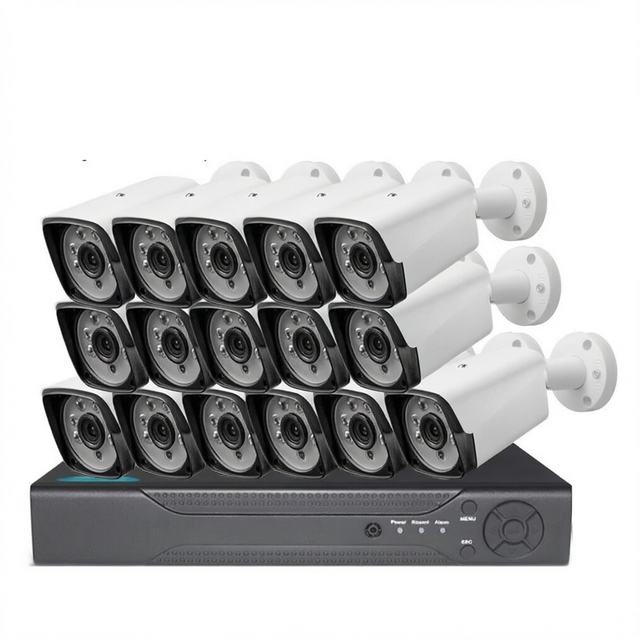 Vishi CCTV Camera Camera Kit 2MP 5MP 16CH HD AHD Analog NVR CMOS Indoor Outdoor Home Security Monitoring Set