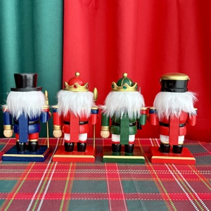 Vente en gros de décorations de Noël en bois faites à la main, ensemble de 4 soldats <span class=keywords><strong>casse</strong></span>-noisettes, boîte cadeau - Product Image 2