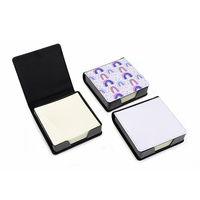 Porte-bloc-notes adhésif carré CAJTS Design, logo personnalisé, bloc-notes vierge, sublimation, cuir PU, boîte à notes adhésives portable