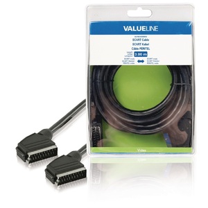 Valueline Scart <b>Cable</b> 3.00m Male To Male <b>Video</b> Connection - Product Image 1