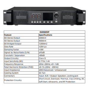 Amplificatore di Potenza Digitale Professionale Classe D con Processore DSP 2/4 Canali 600W 1000W ad Alta Potenza per Palcoscenico e Chiesa - Product Image 3