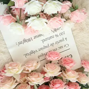 Rosas falsas decorativas para el hogar, centro de mesa de boda, artificiales, baratas