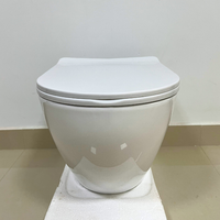 Cuvette de toilette moderne en céramique monobloc sans rebord pour la maison, réservoir dissimulé, WC suspendu, toilette pour villa, salle de bain