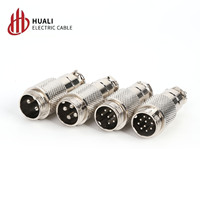 GX16 type docking plug aviation plug cable connector 2 3 4 5 6 7 8 9 Pin Male + Female