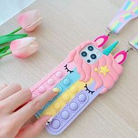 Coque de téléphone en silicone 3D mignonne et antichoc pour 11-17 Pro Max, design licorne
