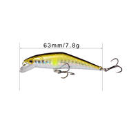 Leurre de pêche flottant Minnow 63mm 7.8g, appât dur en plastique réaliste, leurre de pêche à la carpe, crankbaits oscillants, yeux 3D