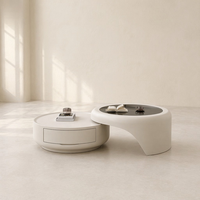 Fournisseur Professionnel : Commode Moderne Multifonctionnelle Gain de Place à Double Tiroir Extensible Dissimulé, en Bois Massif avec Panneau en Verre