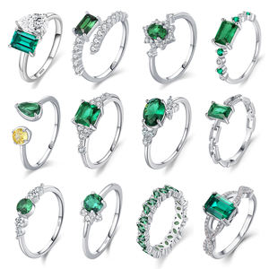 वाटरप्रूफ महिलाएं 925 स्टर्लिंग सिल्वर एक्वामरीन 5a 8a क्यूबिक जिरकोनिया रिंग शादी की सालगिरह अंगूठी कस्टम गहने आपूर्ति - Product Image 4