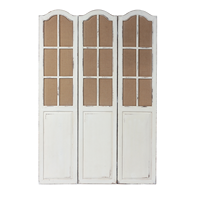 Décor de ferme fait à la main multifonction Durable 3 panneaux diviseurs de pièce pliants cloisons écran diviseur de pièce en bois rustique