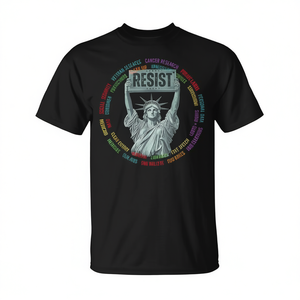 T-shirt de protestation « Resist Resistance USA Statue Of Liberty Hands Off Protest » - Product Image 2