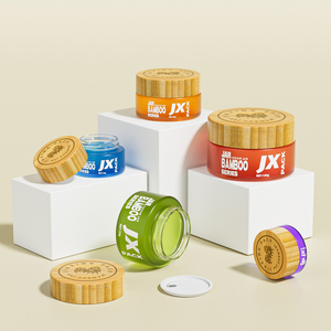 Frasco de vidrio con tapa de madera de bambú, frasco de vidrio de lujo, 30g, 50g, 20ml - Product Image 2