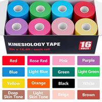 Ruban de kinésiologie imperméable avec logo personnalisé, 16 rouleaux, pack en gros, multicolores, élastique, pour le sport, marque privée