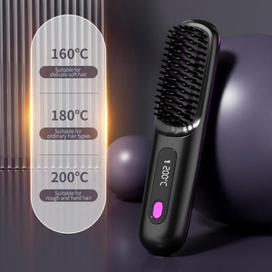 <b>Smart</b> <b>Home</b> Supplies Cordless Hair Straightener Brush LED Temperature Display Negative Ions Ceramic Hot Comb Ceramic - Product Image 4