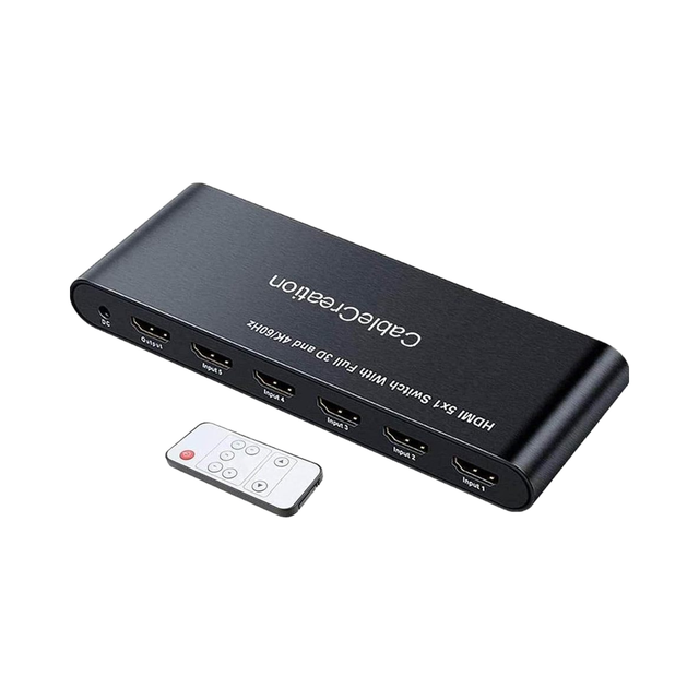4K HDMI Switch HDMI Splitter 5 in 1 Out with IR Remote Control Support 4k60Hz 3D HDR Dolby Full HD 1080P