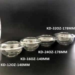 Bpa jetable transparent en plastique de nourriture en plastique de saladier librement avec le couvercle 12oz 16oz 24oz 32oz - Product Image 2