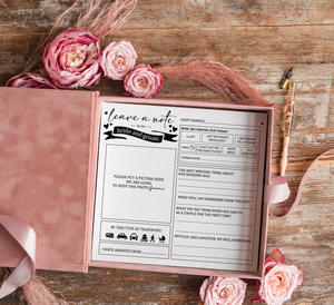 Livre d'or personnalisé de luxe pour la mariée et le marié, boîte cadeau en velours gris, feuilles de jeux de mots pour mariage, boîtes de conseils de mariage avec ruban - Product Image 5