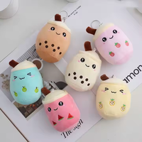 NOUVEAU Mini gobelets Boba Tea Plushie Milk Tea Keychain Plush Toys Doll Bag Charms Peluches Plushie Milk Tae Shop Promotion Gift