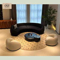 Canapé modulaire de jardin OKF minimaliste moderne, semi-circulaire, courbé, meubles de salon, tissu, décoration de villa, canapés