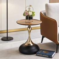 Table basse en bois style italien, luxe léger, moderne, avec plateau en verre, best-seller, mobilier de salon en métal