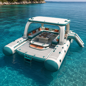 Île flottante gonflable <span class=keywords><strong>de</strong></span> luxe avec toboggan, auvent, bar et sièges pour projets hôteliers et complexes <span class=keywords><strong>de</strong></span> villégiature - Product Image 5