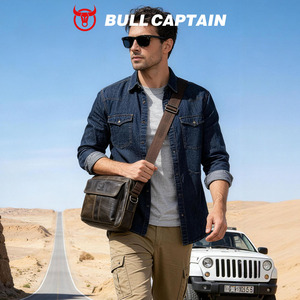 Bolso Mensajero BULL CAPTAIN para Hombre, de Cuero Genuino de Primera Capa, Clásico, para Negocios, Bandolera, para el Trabajo y Uso Diario - Product Image 2