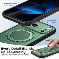 Funda Magnética para Teléfono con Textura de Tela Tejida para iPhone 18 17 16 15 Pro Max 360 °   Soporte de Anillo Giratorio Antihuellas para Teléfono