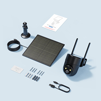 Caméras de sécurité 2K, caméra de surveillance sans fil PTZ, étanche, CCTV avec lumière, caméra de sécurité Wifi