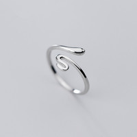 À la mode mignon serpent forme déclaration réglable ouvert doigt Knuckle anneaux 925 en argent Sterling bijoux fins pour femmes filles