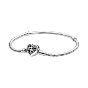 Pulsera clásica de plata de ley 925 con colgante de cadena de serpiente Moments, pulsera clásica con logotipo y hebilla en forma de estrella, pulsera para mujer - Product Image 6
