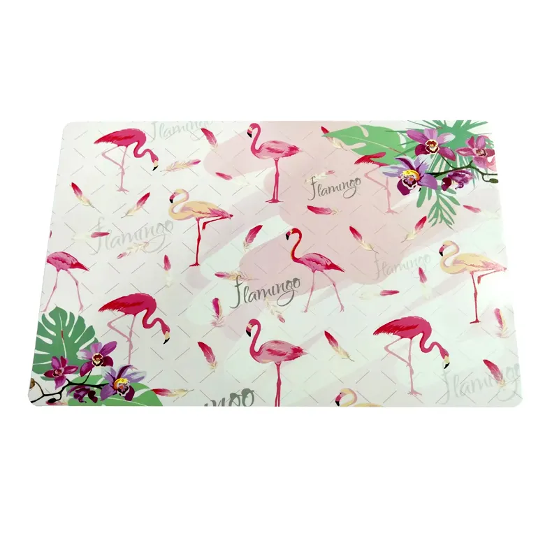 Flamingo personalizado atacados barato pp plástico impresso tapete e tapete antiderrapante