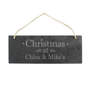 <span class=keywords><strong>Plaque</strong></span> de décoration de Noël externe en pierre sculptée en usine avec logo de maison de jardin en <span class=keywords><strong>ardoise</strong></span> durable de forme rectangulaire personnalisable - Product Image 2