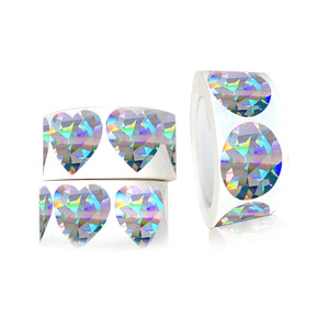 Holograma redondo láser plata 1 "pegatinas para rascar 25mm etiquetas para rascar rollo círculo hecho en China - Product Image 2
