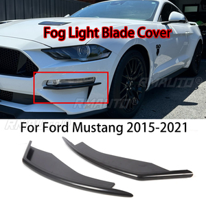 Un Par de Cubiertas Decorativas para Faros Antiniebla Delanteros para Ford Mustang 2015-2021, Aspecto de Fibra de Carbono Negro Mate - Product Image 1