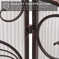 Écran de cheminée numérique décoratif en métal forgé personnalisé de haute qualité à 3 panneaux, accessoires de cheminée