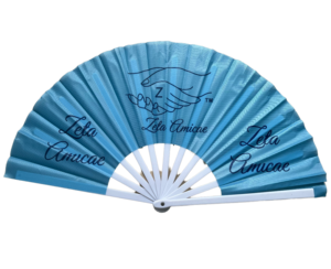 Éventail pliant personnalisé de 33 cm, bleu, Zeta Amicae Clack, pour sororité, art populaire, Halloween, musique, danse, dessin animé, fleur, décoration intérieure - Product Image 4